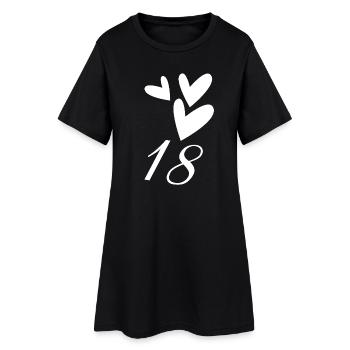 18. 18 ANS. 18e ANNIVERSAIRE. ANNIVERSAIRE 18 ANS. - Robe T-shirt Femme - noir - Devant