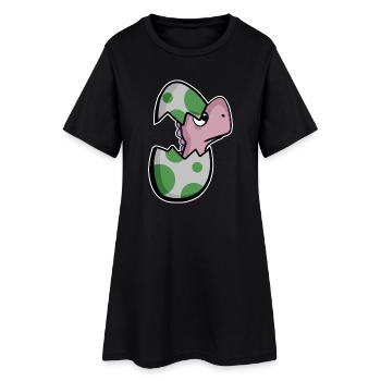 Dinosaure oeuf Dino bébé Motif - Robe T-shirt Femme - noir - Devant