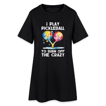 Je joue au pickleball pour brûler les fous - Robe T-shirt Femme - noir - Devant