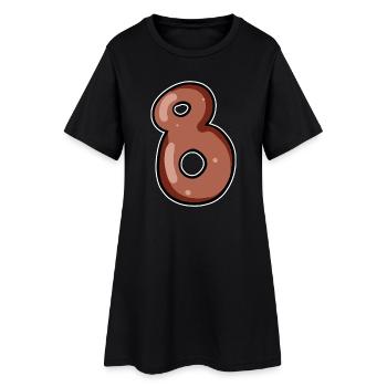 Zahl 8 Nummer Acht Motiv Braun - Frauen T-Shirt-Kleid - Schwarz - Vorne