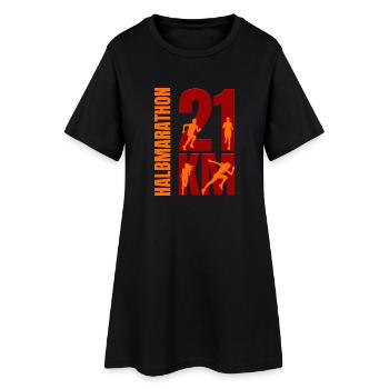 21 KM - Halbmarathon - Frauen T-Shirt-Kleid - Schwarz - Vorne