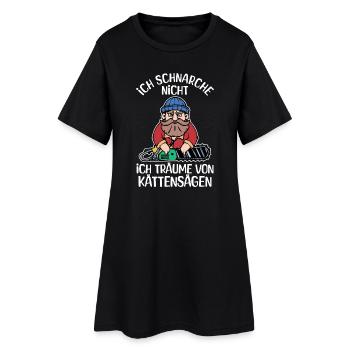 Bûcheron déclaration tronçonneuse boiseries bois - Robe T-shirt Femme - noir - Devant