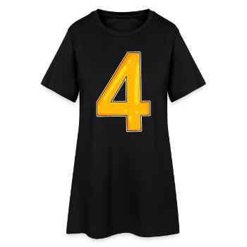 4 jaune - Robe T-shirt Femme - noir - Devant