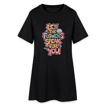 LAISSEZ LES FLEURS PARLER POUR VOUS - Robe T-shirt Femme - noir - Devant