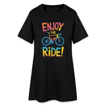Profitez de la conception du vélo de balade - Robe T-shirt Femme - noir - Devant