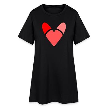 CŒUR. CŒURS. SAINT VALENTIN. LOVE. AMOUR. COUPLE. - Robe T-shirt Femme - noir - Devant
