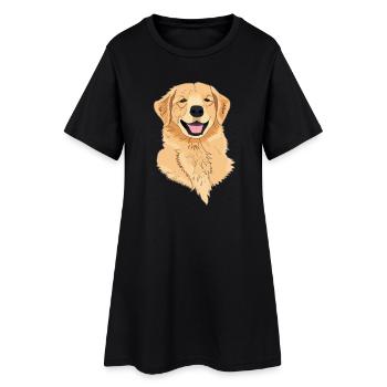 Chien Golden Retriever - Robe T-shirt Femme - noir - Devant