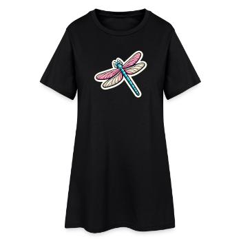 Libellule au pastel - Robe T-shirt Femme - noir - Devant