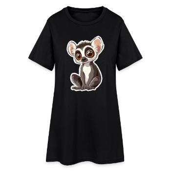 lémurien - Robe T-shirt Femme - noir - Devant