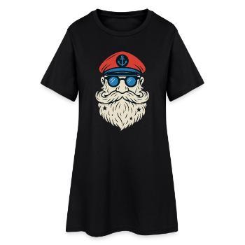 Cadeau de crâne de moto de barbe hipster rocker - Robe T-shirt Femme - noir - Devant