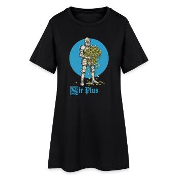 Sir Plus Knight Funny Renaissance Faire Men LARP - Women’s T-Shirt Dress - black - Front