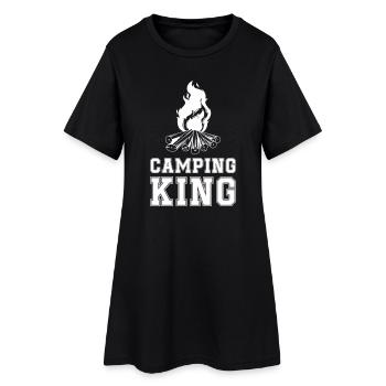 Camping King Feu de camp - Robe T-shirt Femme - noir - Devant