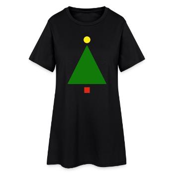 Noël minimaliste | Cadeau - Robe T-shirt Femme - noir - Devant