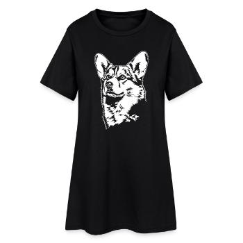 Corgi Pembroke Portrait de Chien Wilsigns - Robe T-shirt Femme - noir - Devant