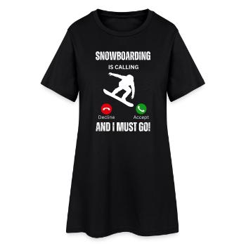 Le snowboard m’appelle et je dois y aller - Robe T-shirt Femme - noir - Devant