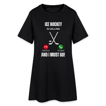 Le hockey sur glace m’appelle et je dois y aller - Robe T-shirt Femme - noir - Devant