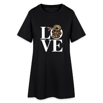 Königspython Schlangen LOVE Terrarium Python - Frauen T-Shirt-Kleid - Schwarz - Vorne