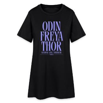 Odin Freya Thor : Sagesse et Force - Robe T-shirt Femme - noir - Devant