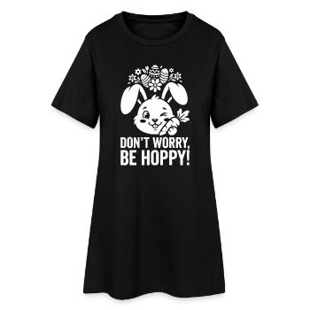 Lapin de Pâques Hoppy – Ne t’inquiète pas, sois hopp - Robe T-shirt Femme - noir - Devant