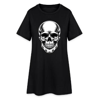 Style de tatouage en noir et blanc du crâne - Robe T-shirt Femme - noir - Devant