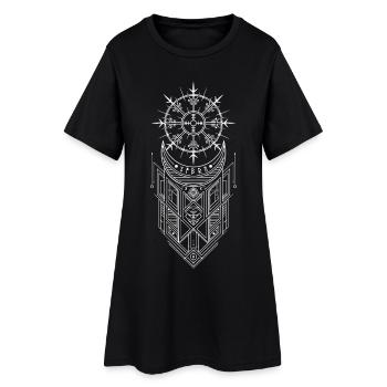Vegvisir Runes Compass - Vikings Celtes germanique - Robe T-shirt Femme - noir - Devant