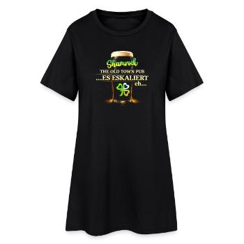 shamrock_es_eskaliert_eh - Frauen T-Shirt-Kleid - Schwarz - Vorne