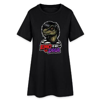 Dinosaure emo, Dino triste, Émotif - Robe T-shirt Femme - noir - Devant