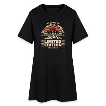 Millésime Anniversaire Avril 1978 - Robe T-shirt Femme - noir - Devant