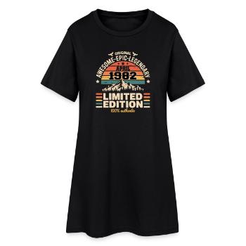 Millésime Anniversaire Avril 1982 - Robe T-shirt Femme - noir - Devant