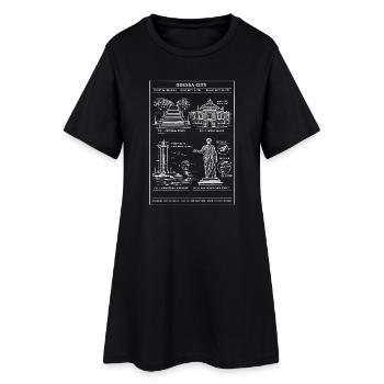 Monuments historiques de la ville d’Odessa au trait - Robe T-shirt Femme - noir - Devant