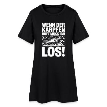 Der Karpfen ruft - Frauen T-Shirt-Kleid - Schwarz - Vorne