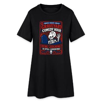 Humour squelettique de l’heure de la comédie de cimetière - Robe T-shirt Femme - noir - Devant