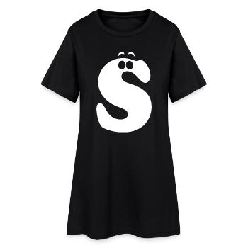 Large S Style Print | Letter S funny S logo - Women’s T-Shirt Dress - black - Front