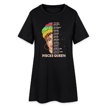 Sternzeichen Fische - Frauen T-Shirt-Kleid - Schwarz - Vorne