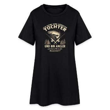 Tochter Angler - Geburtstags Geschenk - RAHMENLOS - Frauen T-Shirt-Kleid - Schwarz - Vorne