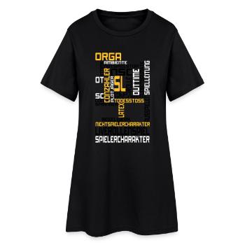 Textwolke LARP - Frauen T-Shirt-Kleid - Schwarz - Vorne