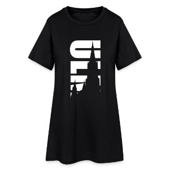 ulm - Frauen T-Shirt-Kleid - Schwarz - Vorne
