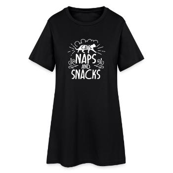 CATS NAPS AND SNACKS - Women’s T-Shirt Dress - black - Front