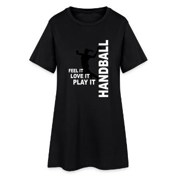 Handball - love & play - Frauen T-Shirt-Kleid - Schwarz - Vorne