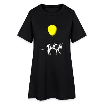 Vache - Robe T-shirt Femme - noir - Devant