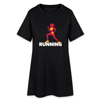 Running Women - Fitness - Workout - Sports - Women’s T-Shirt Dress - black - Front