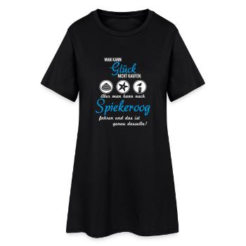 Glück Spiekeroog - Frauen T-Shirt-Kleid - Schwarz - Vorne