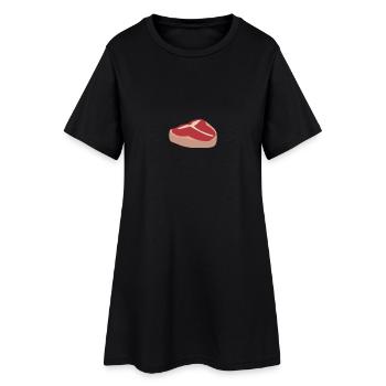 Fleisch - Frauen T-Shirt-Kleid - Schwarz - Vorne