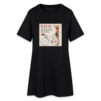 Ride Me - Fahre Fahrrad - Frauen T-Shirt-Kleid - Schwarz - Vorne