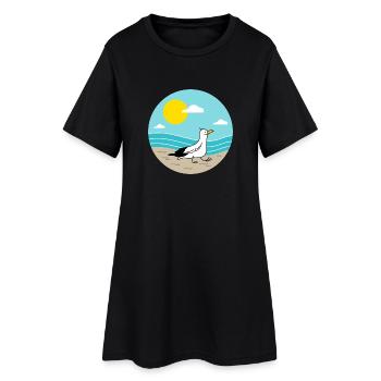 Mouette à la mer - Robe T-shirt Femme - noir - Devant