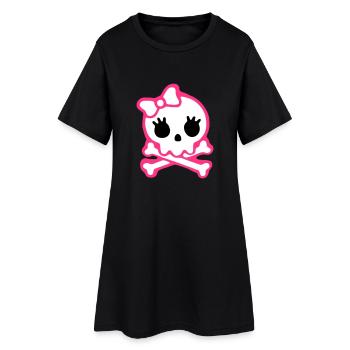 skull - Frauen T-Shirt-Kleid - Schwarz - Vorne