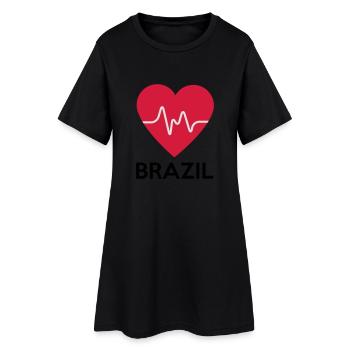 coeur Brésil - Robe T-shirt Femme - noir - Devant