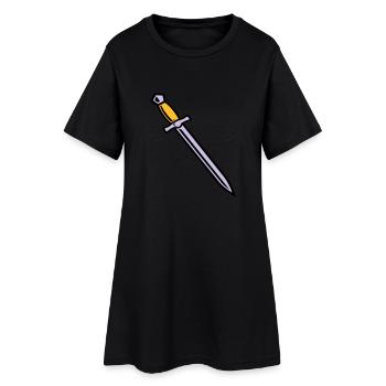 Schwert - Frauen T-Shirt-Kleid - Schwarz - Vorne