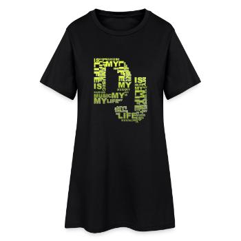 DJ - musique est ma vie - Robe T-shirt Femme - noir - Devant