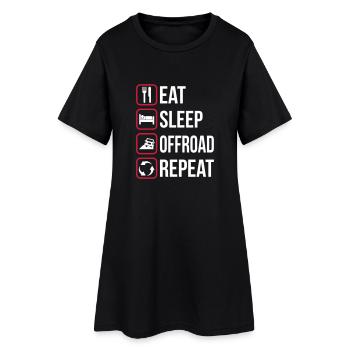 Mangez Sleep Offroad Répétez - Robe T-shirt Femme - noir - Devant